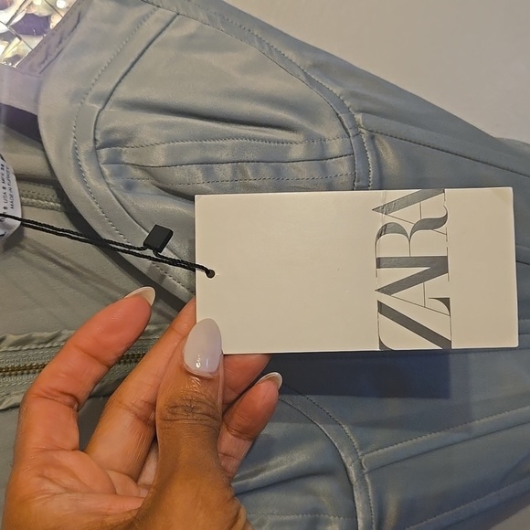 Zara Satin Cropped Corset Braw Top - Picture 11 of 12